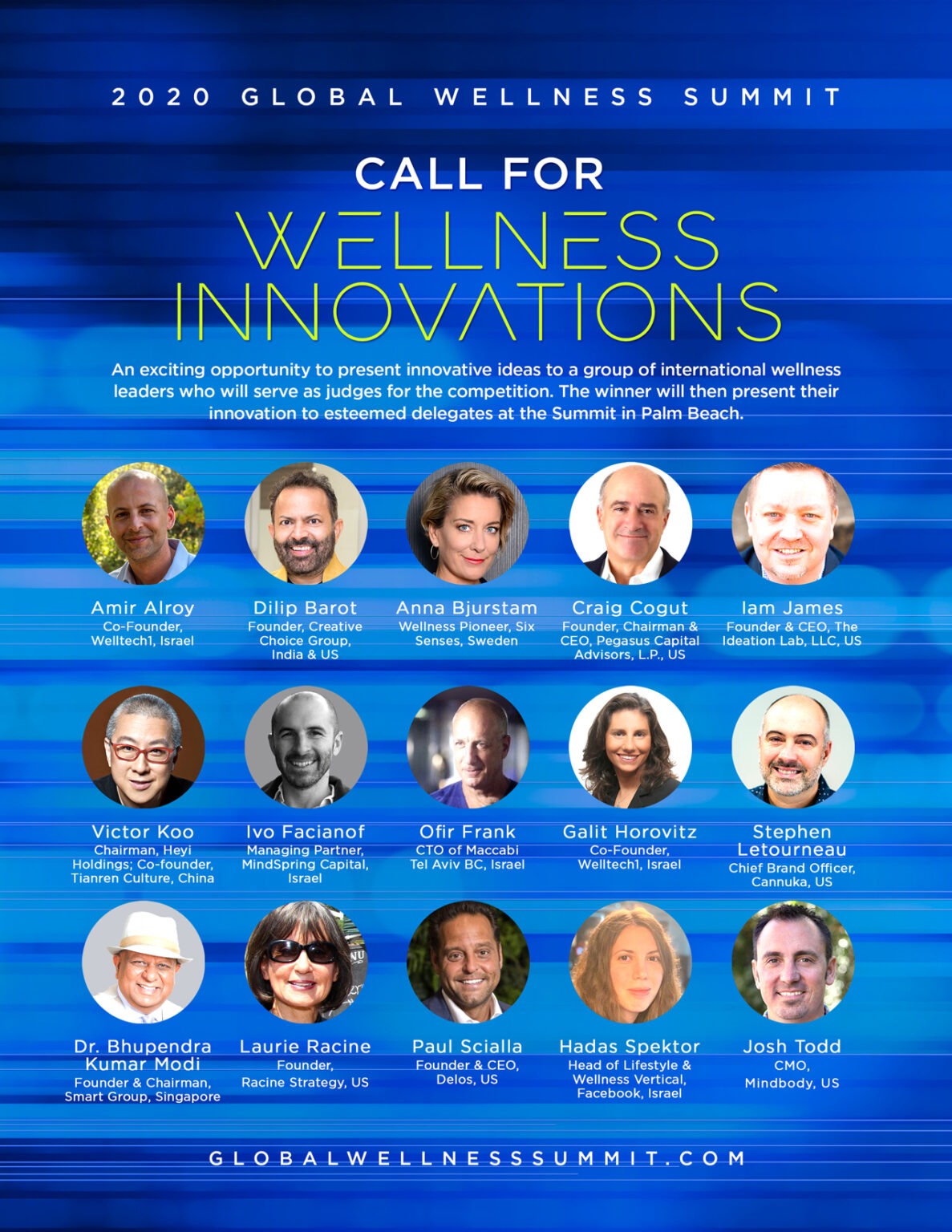 Call for Wellness Innovations Global Wellness Summit